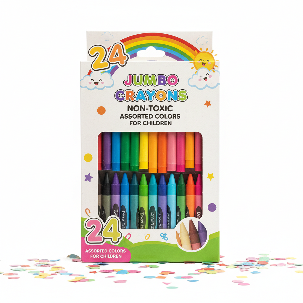 Jumbo Crayon Pack with 24 vibrant assorted colors